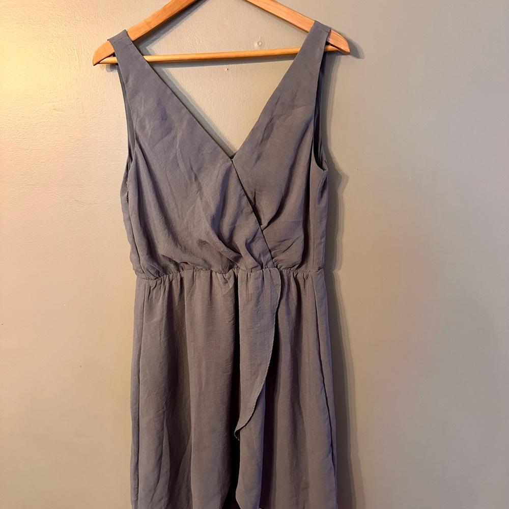 Gray Sleeveless Tulip Hem Dress
